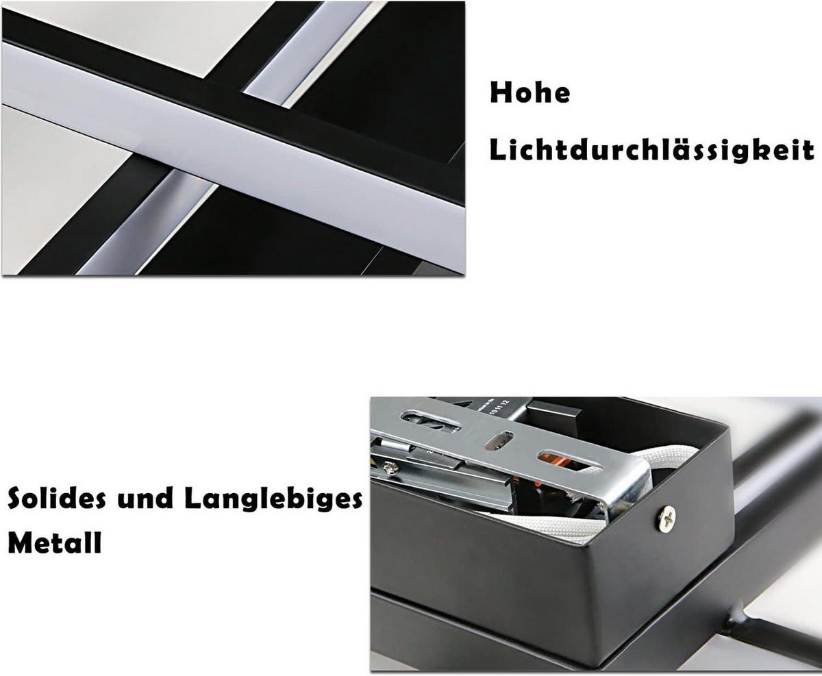 LED-DECKENLEUCHTE Caroline 100/70/8 cm - Schwarz, Metall (100/70/8cm) - Nettlife