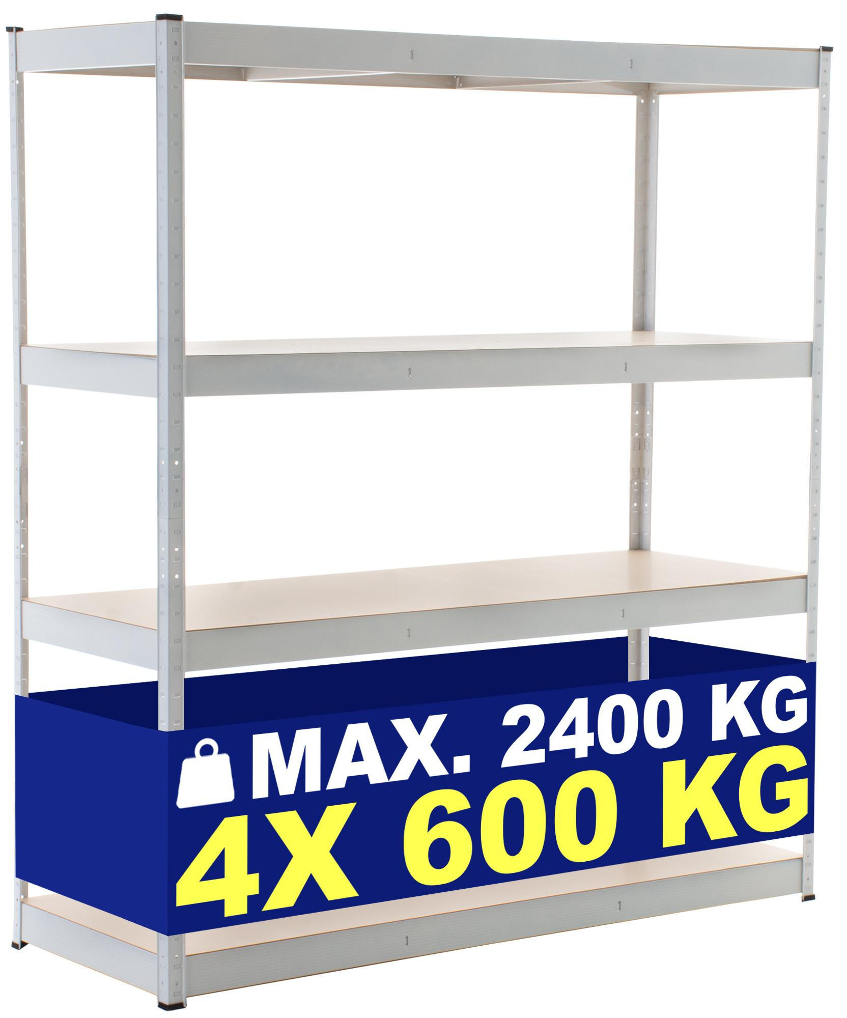 LAGERREGAL 160/60 cm Metall weiß - Weiß, Metall (160/180/60cm) - CLP