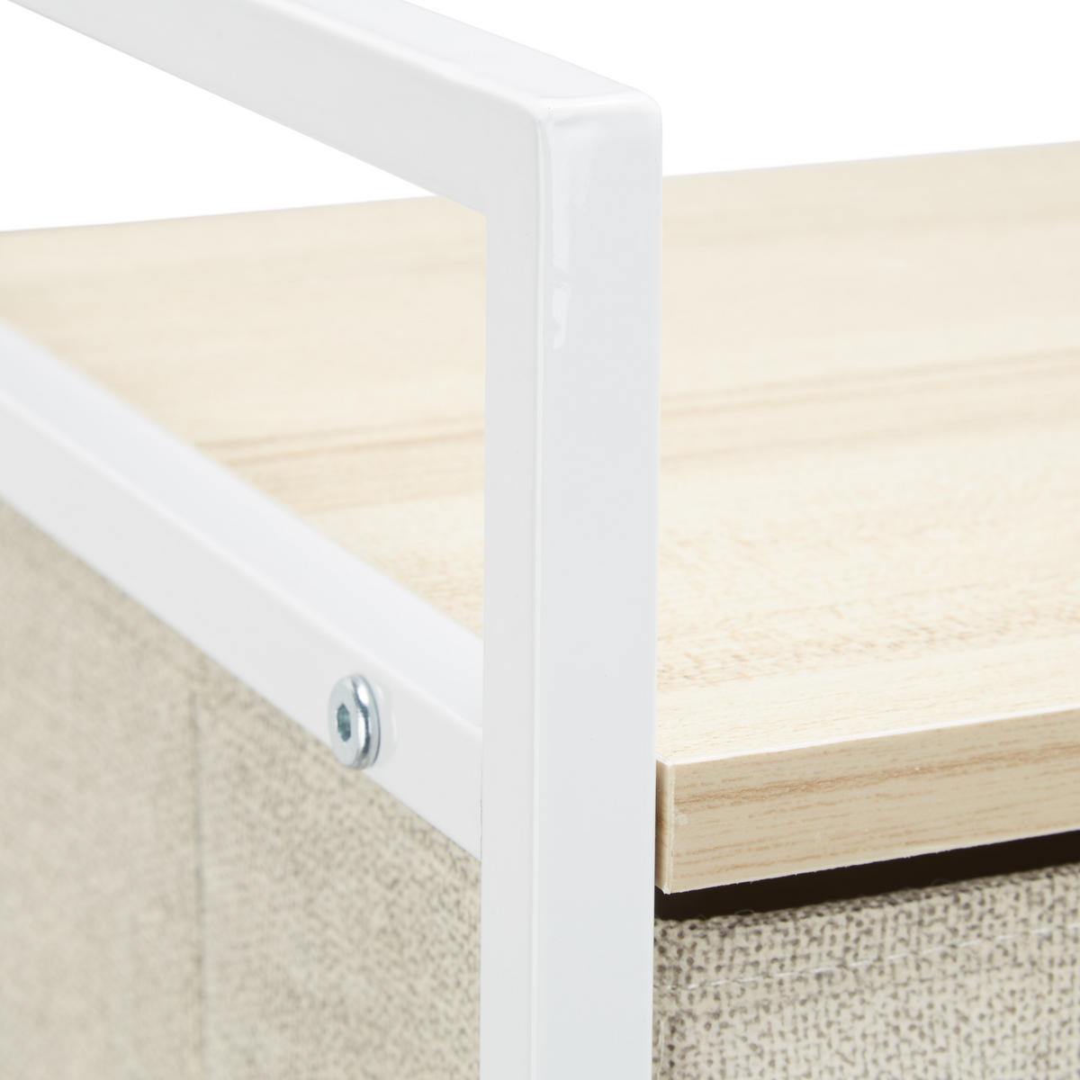 SCHUBLADENBOX - Creme, Textil/Metall (84/76/29cm) - Relaxdays
