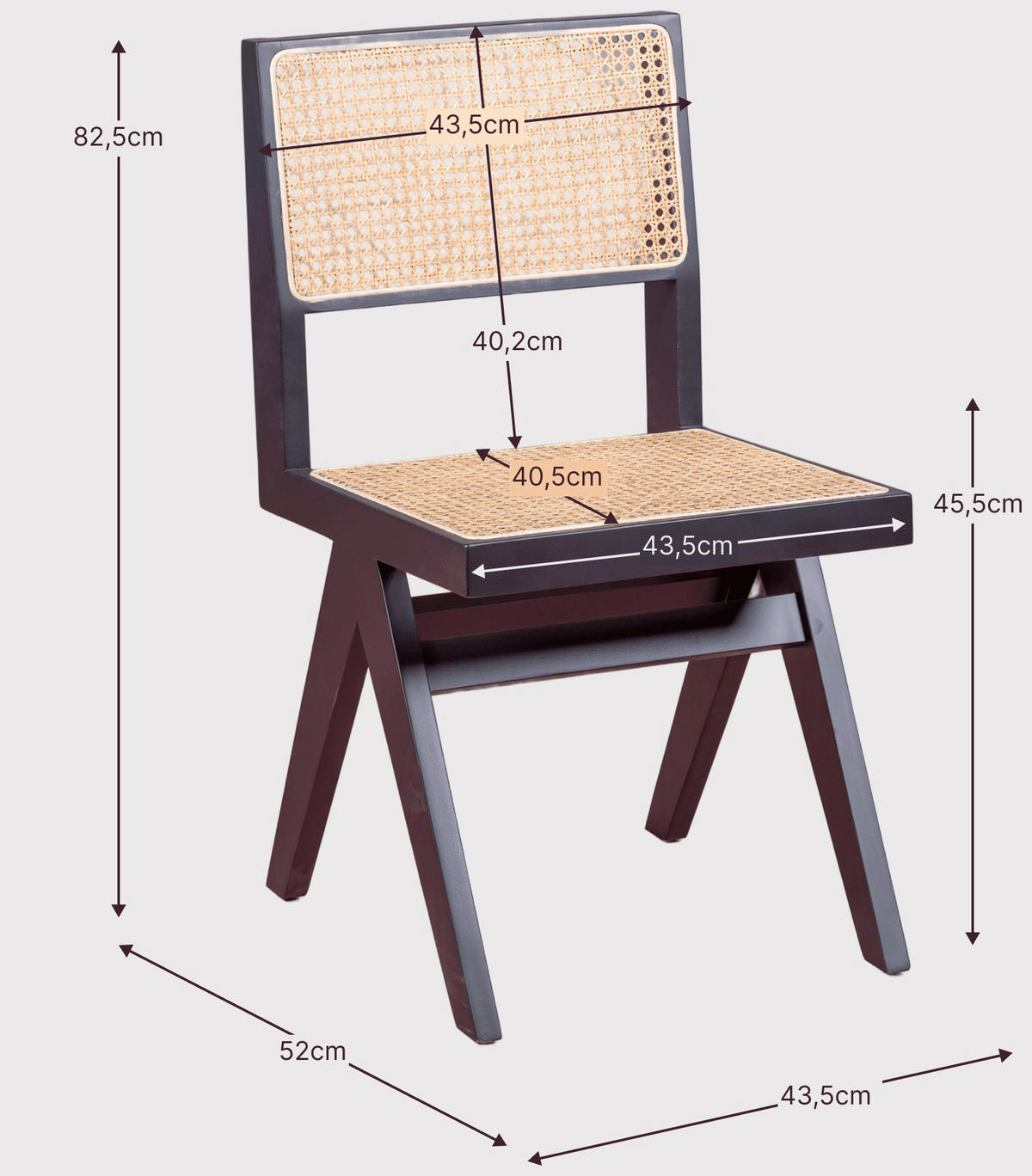 STUHL Holz Schwarz - Schwarz, Holz (44/83/52cm) - Nest Dream