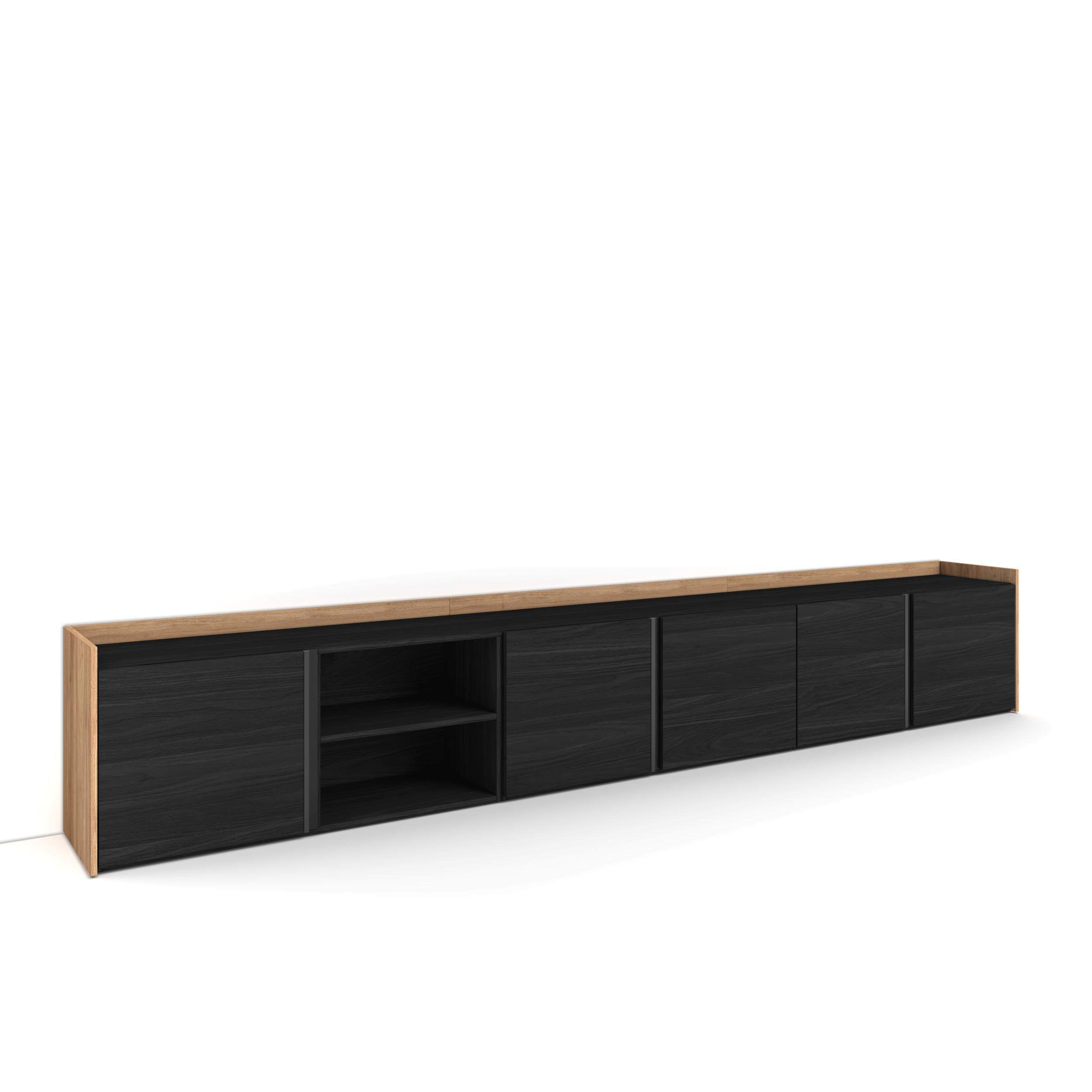Skraut Home Lowboard, Schwarz 310x50x35 cm