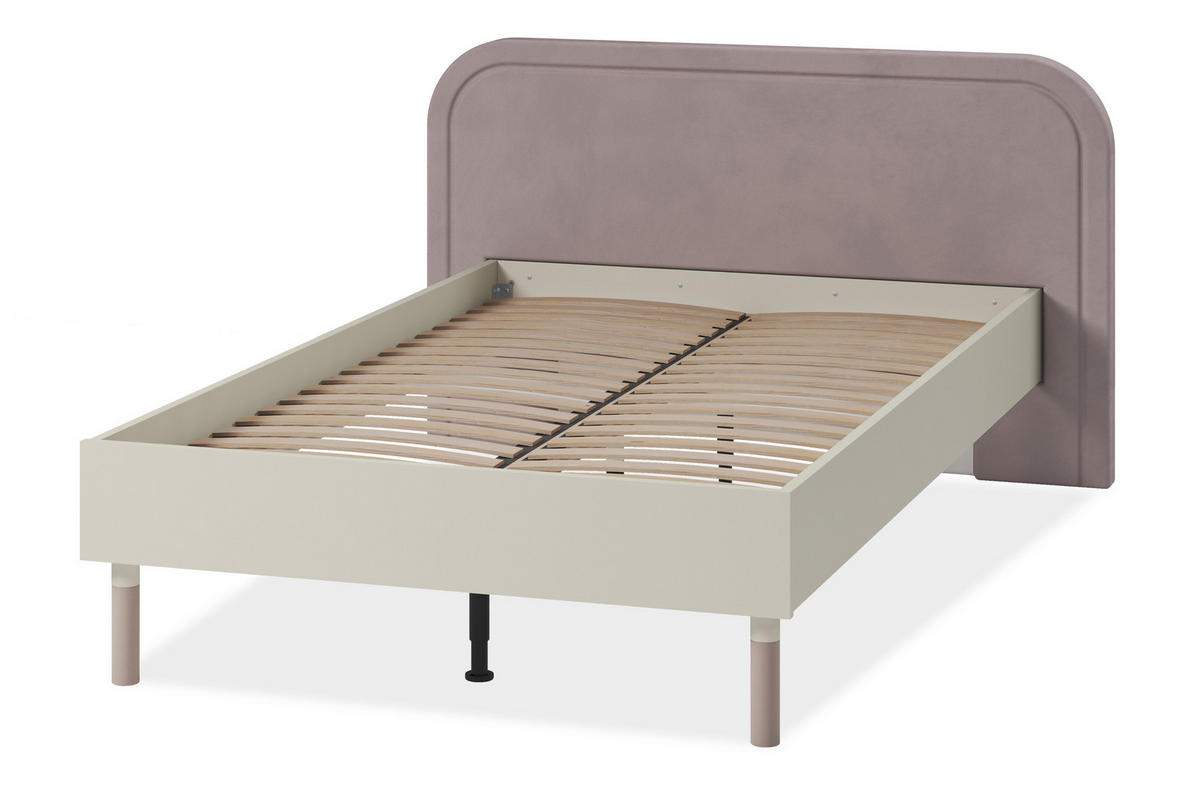 JUGENDBETT CATTA, Bett mit Gestell , Creme/beige - Beige/Creme, Holz (120/200cm) - KONSIMO®