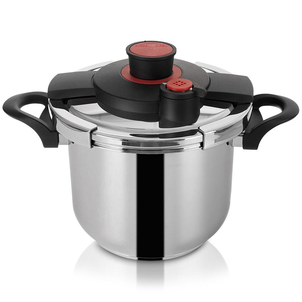 SCHNELLKOCHTOPF Storm mit Automatikverschluss silber - Silberfarben, Metall (7L) - Orion 