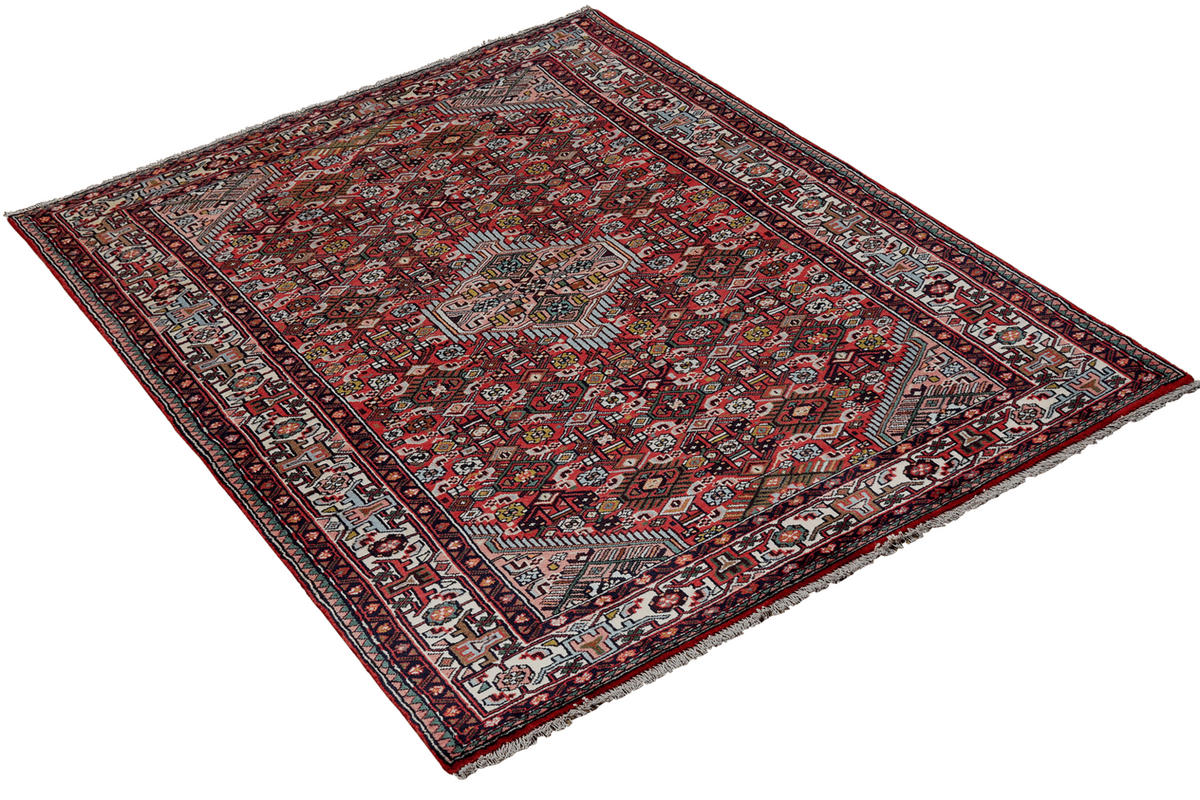ORIENTTEPPICH handgeknüpft Assadabad Rot 200/127 cm Schurwolle - Rot, Textil (127/200cm) - Looma