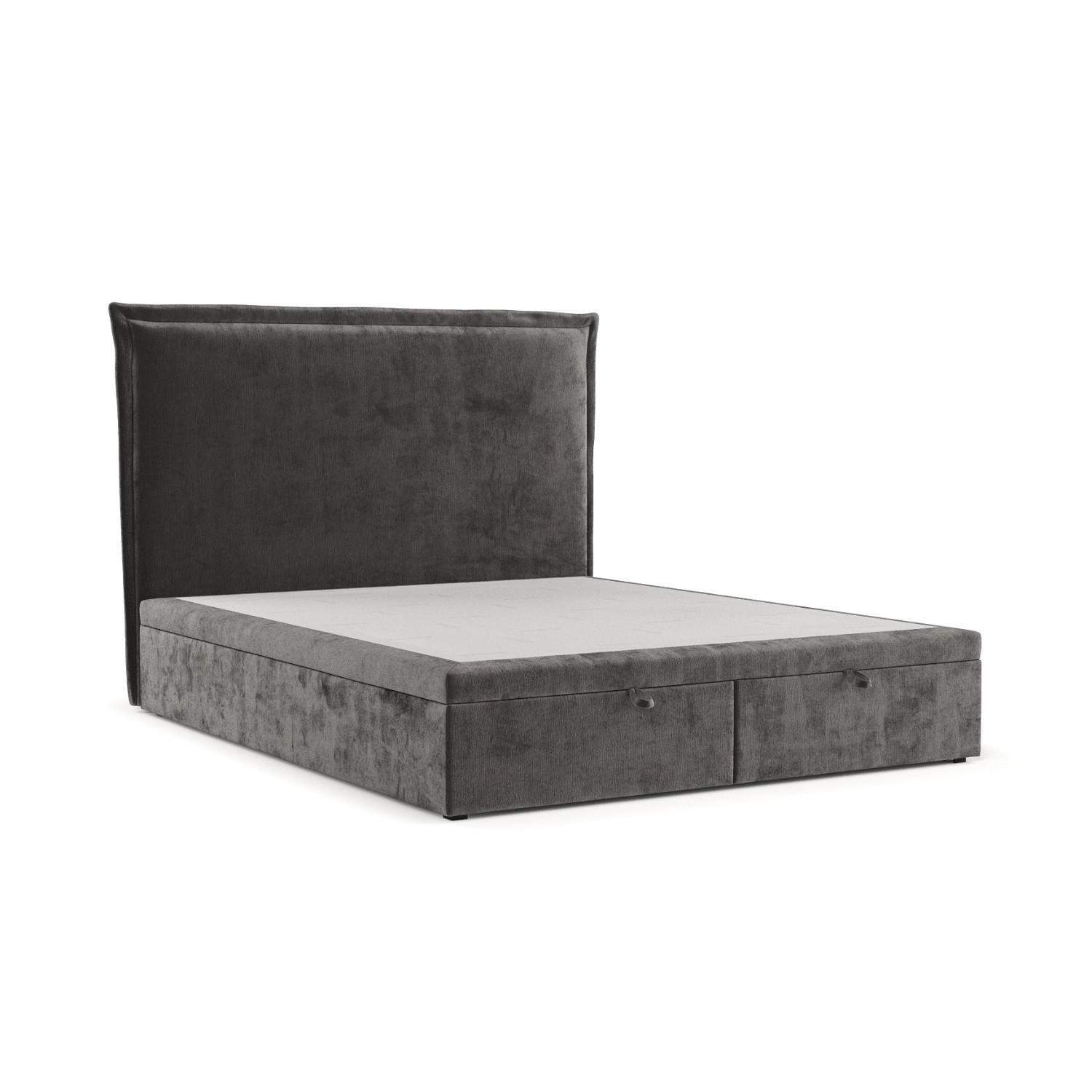 POLSTERBETT Eliot mit Stauraum 120/200 cm Stahl im Lotta Stoff - Schwarz/Graphitfarben, Holz/Holzwerkstoff (120/200cm) - AltaBeds