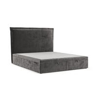 POLSTERBETT Eliot mit Stauraum 120/200 cm Stahl im Lotta Stoff - Schwarz/Graphitfarben, Holz/Holzwerkstoff (120/200cm) - AltaBeds