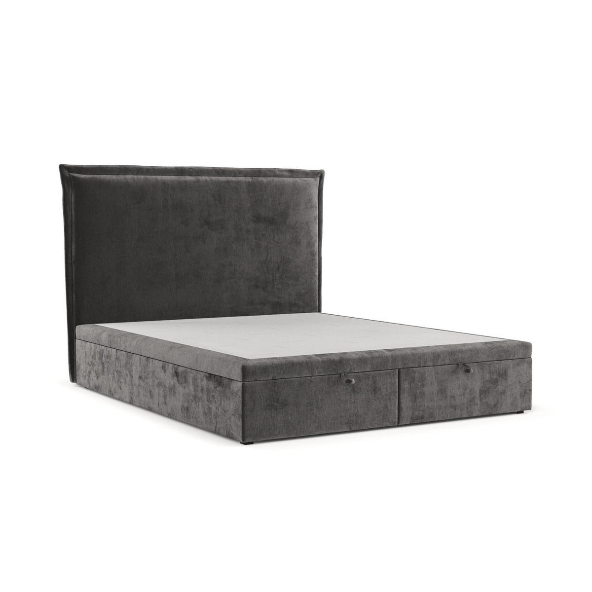 POLSTERBETT Eliot mit Stauraum 120/200 cm Stahl im Lotta Stoff - Schwarz/Graphitfarben, Holz/Holzwerkstoff (120/200cm) - AltaBeds