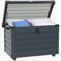 GARTENBOX DE-10615 295L mit 4 Rollen & wetterbeständig Dunkelgrau - Dunkelgrau, Metall (62/65/100cm) - ComfortXL