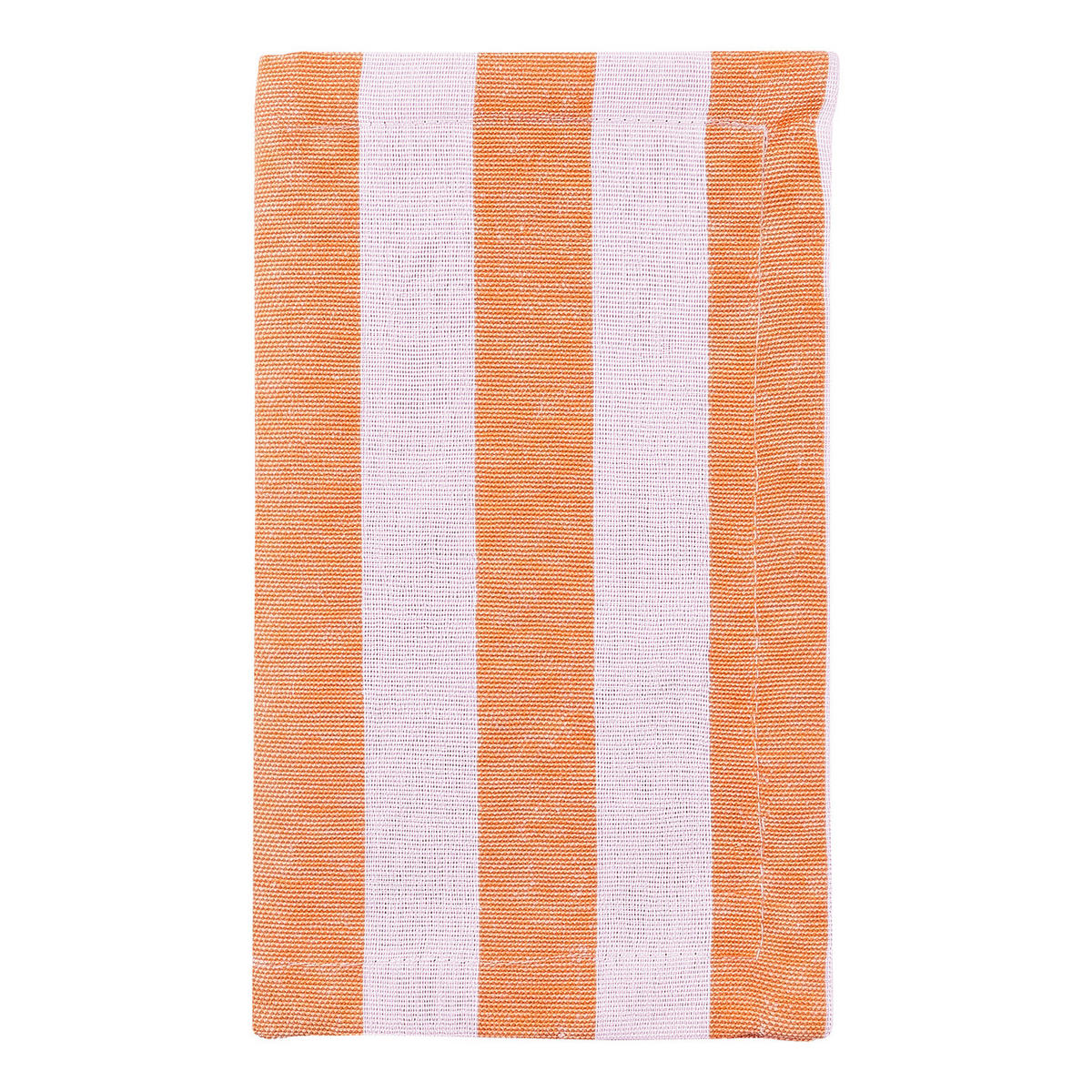 SERVIETTE (4er-Set) Little Italy 42x42 cm - Weiß/Orange, Textil (42/42cm) - Butlers