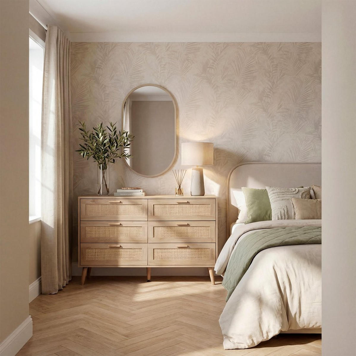 SCHUBLADENKOMMODE DOPPELTE Tahiti Natürlich 120 cm x 77 cm - Naturfarben, Naturmaterialien (120/77/40cm) - Klast Home