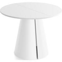 ESSTISCH Lamio runder ausziehbarer, Weiß 120-200/120/76 cm - Weiß, Holzwerkstoff/Metall (120/196/76cm) - WFL GROUP