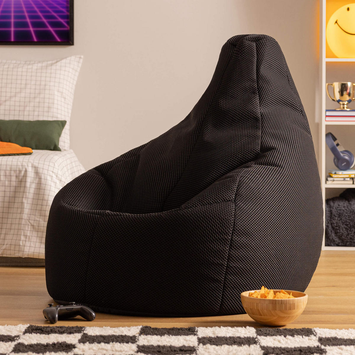 SITZSACK Dalton Techmesh Gaming XXL - Schwarz, Textil (94/85/92cm) - icon