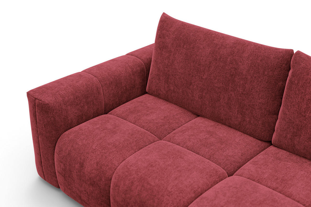 ECKSOFA VERONA 3-Sitzer rechts, Dunkelrot - Schwarz/Dunkelrot, Holz/Textil (224/173cm) - Courtois Laville