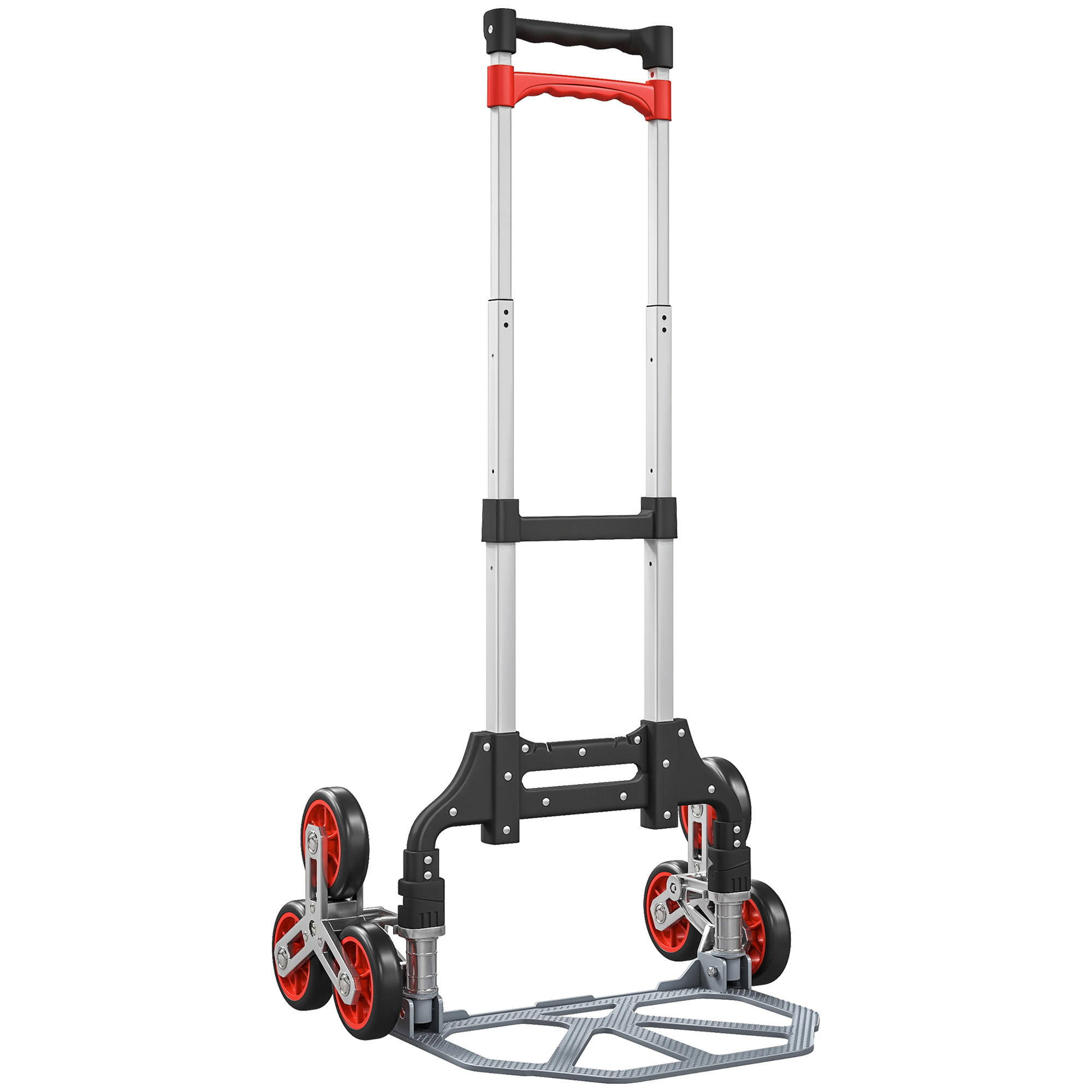 HOMCOM RUČNÍ VOZÍK se 6 koly včetně teleskopické rukojeti, max. 70 kg