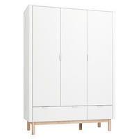 SKRIŇA 3 dvere Miloo Biela - biela, kompozitné drevo (144/198/52.5cm) - Petits-meubles