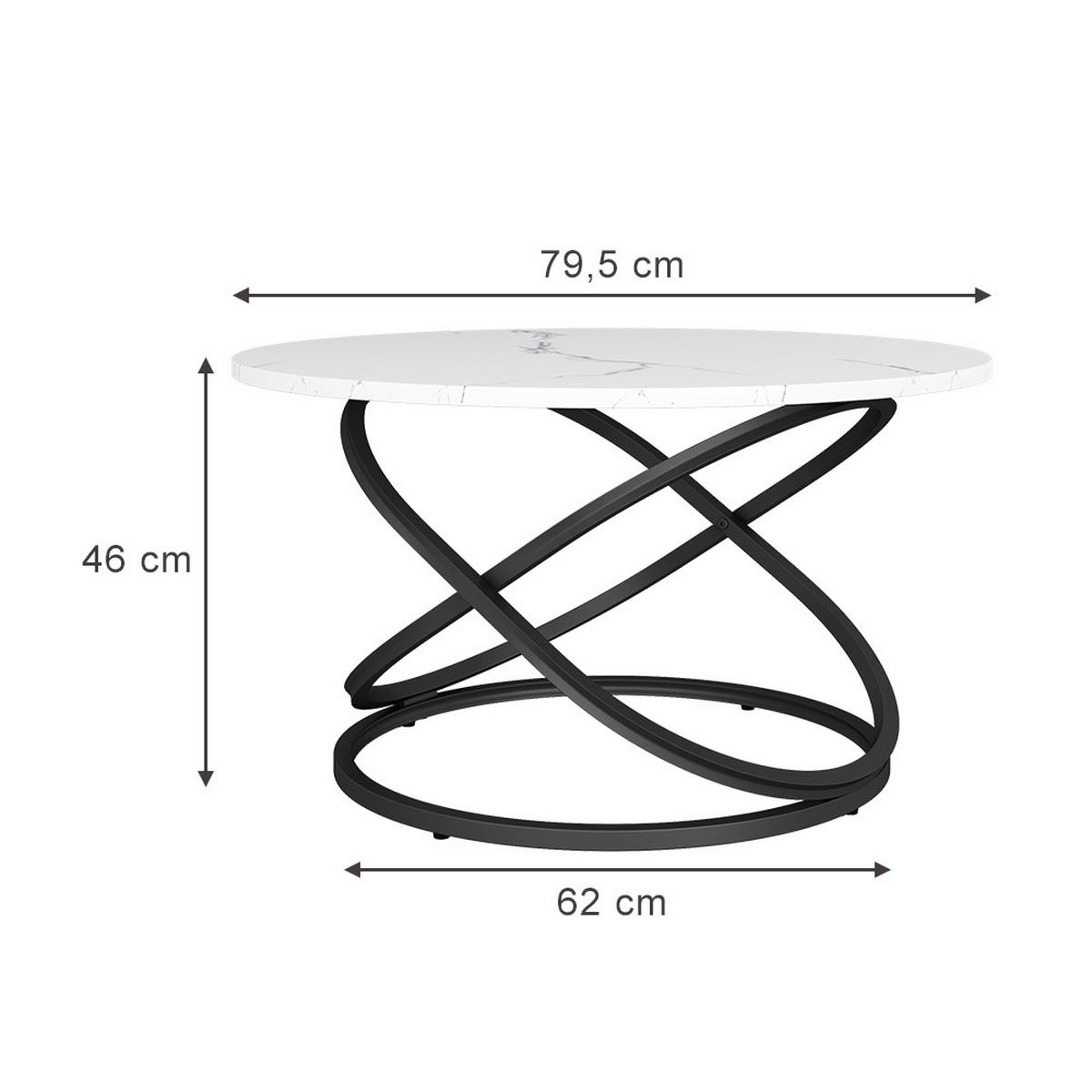 COUCHTISCH Calgary Weiß 79.5 x 62 cm mit großer Arbeitsfläche - Weiß, Holzwerkstoff (62/79.5/46cm) - Vicco