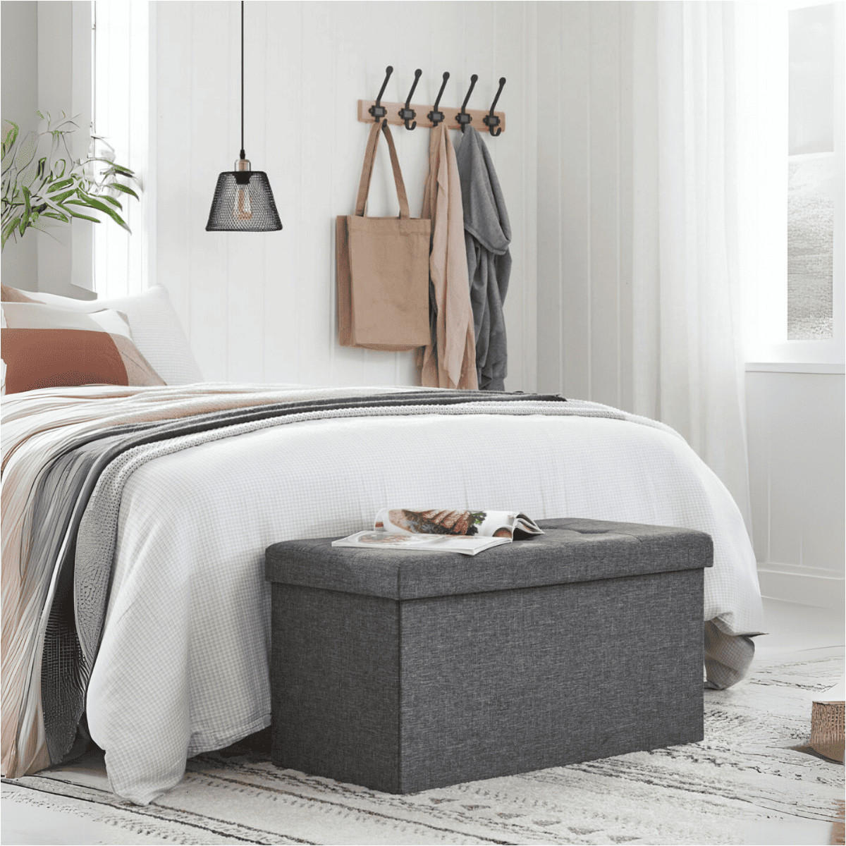 SITZBOX - L76 cm - Dunkelgrau, Holzwerkstoff (38/38/76cm) - Calicosy