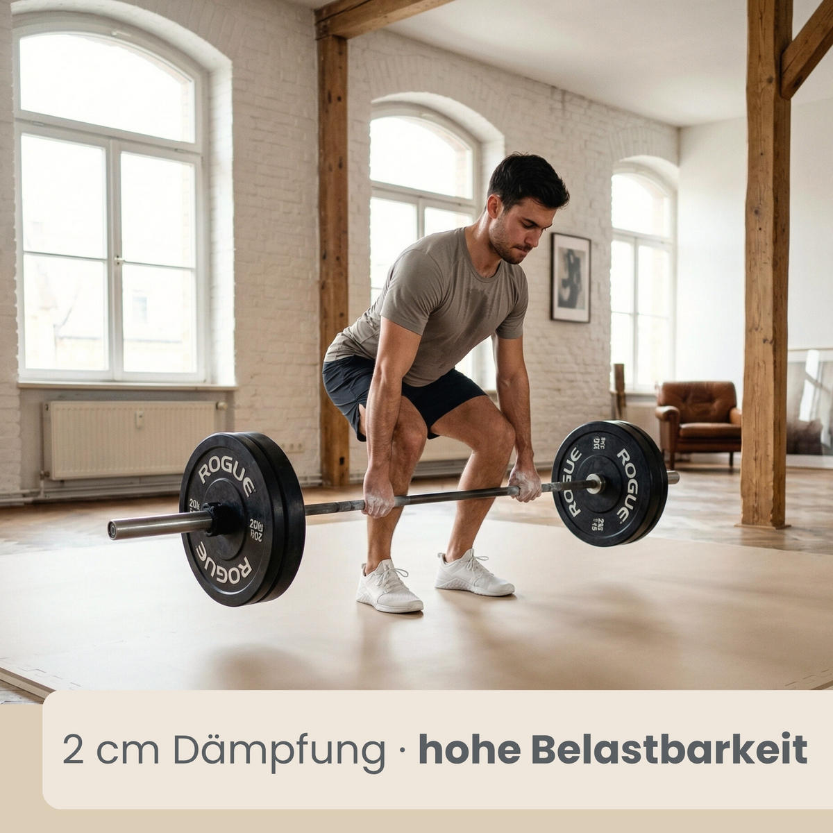 KAMPFSPORTMATTE - 4er Set - 63/63/2 cm - Beige/Braun - Beige, Kunststoff (63/63cm) - eyepower