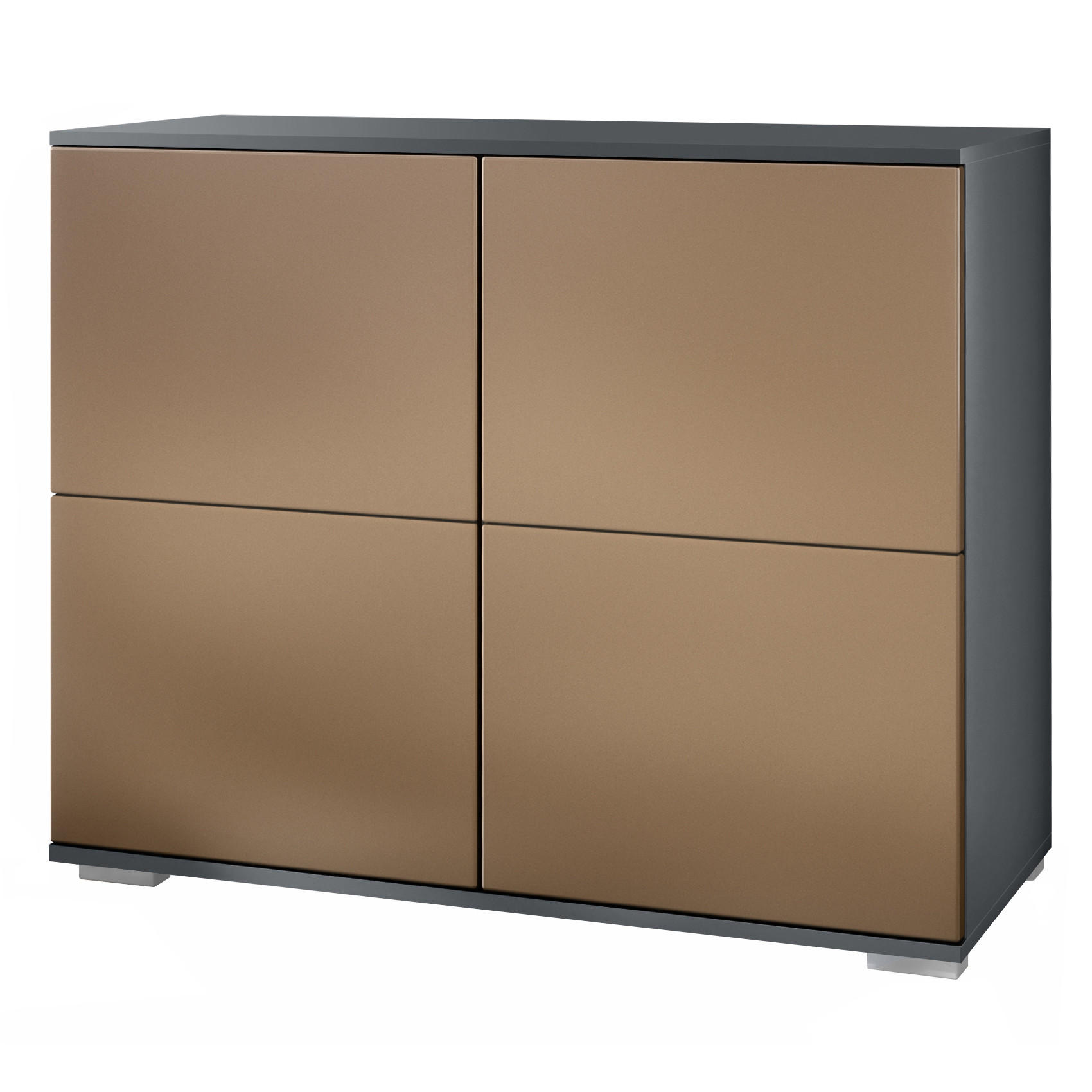 KOMMODE Rova Bronze Optik - Bronzefarben, Holzwerkstoff (92.5/75.5/35cm) - Vladon