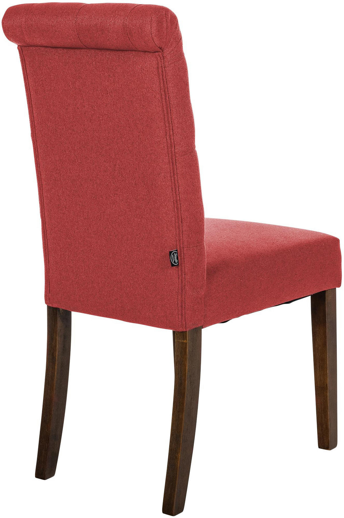 STUHL Stoff rot - Rot/Walnussfarben, Holz/Textil (45/98/63cm) - CLP