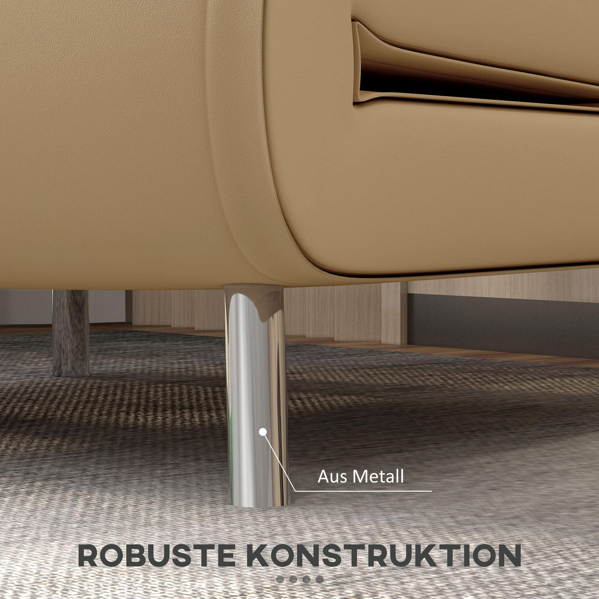 SCHLAFSESSEL, Samt, Stahl, Braun - Braun, Textil (88/83/77cm) - HOMCOM