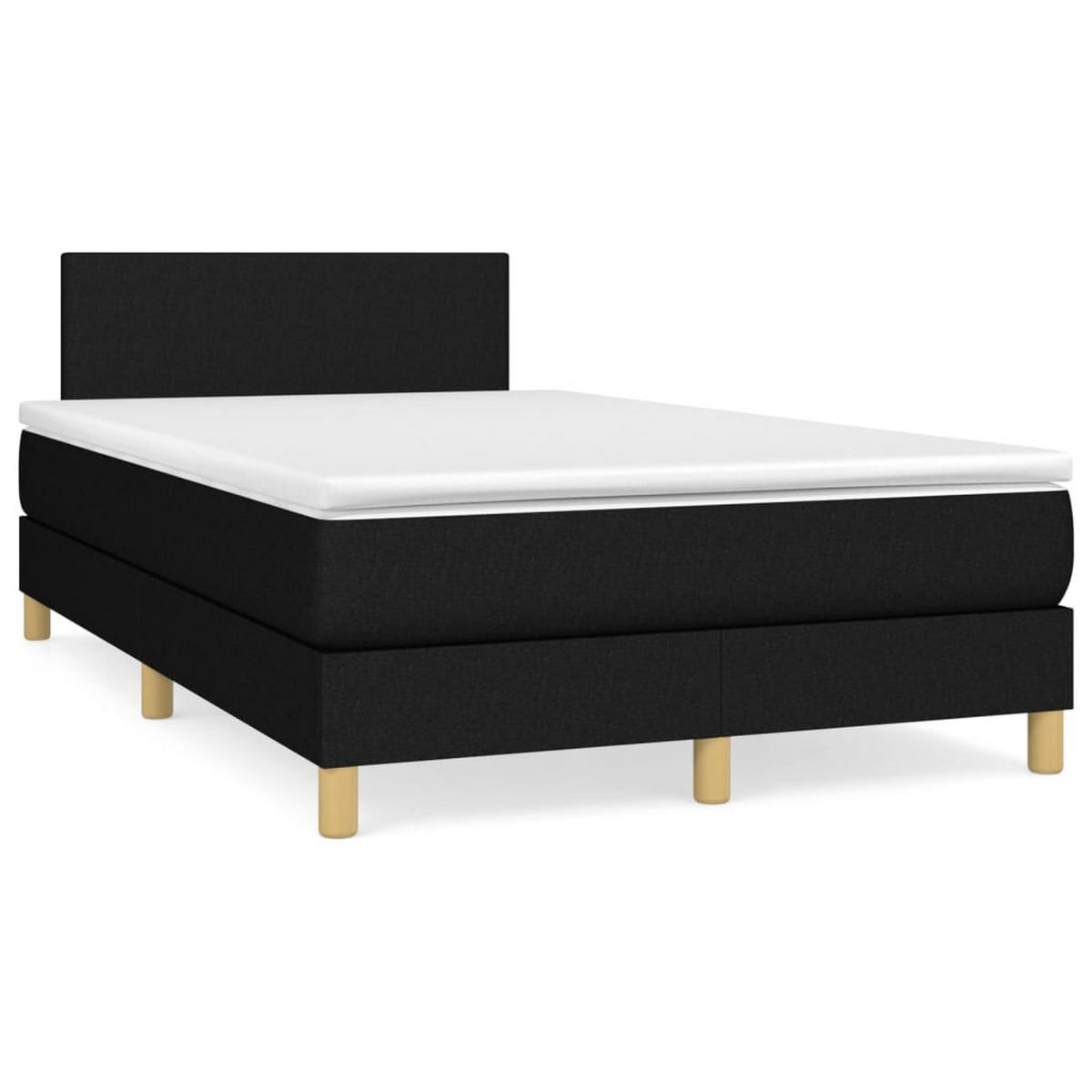 BOXSPRINGBETT Mit Matratze Schwarz 120/190 Cm Stoff - Weiß, Textil (120/190cm) - vidaXL