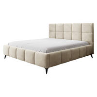 POLSTERBETT Amber - Creme/Schwarz, Holzwerkstoff/Textil (140/200cm) - MIRJAN24