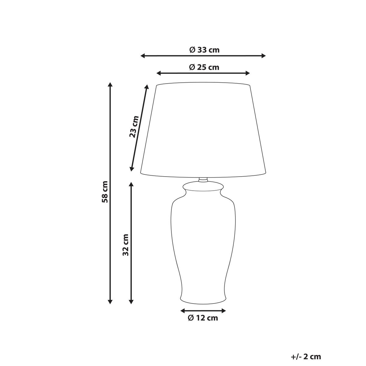 TISCHLAMPE Porzellan Weiß/Blau Bijela - Blau/Weiß, Keramik (33/33/58cm) - Beliani