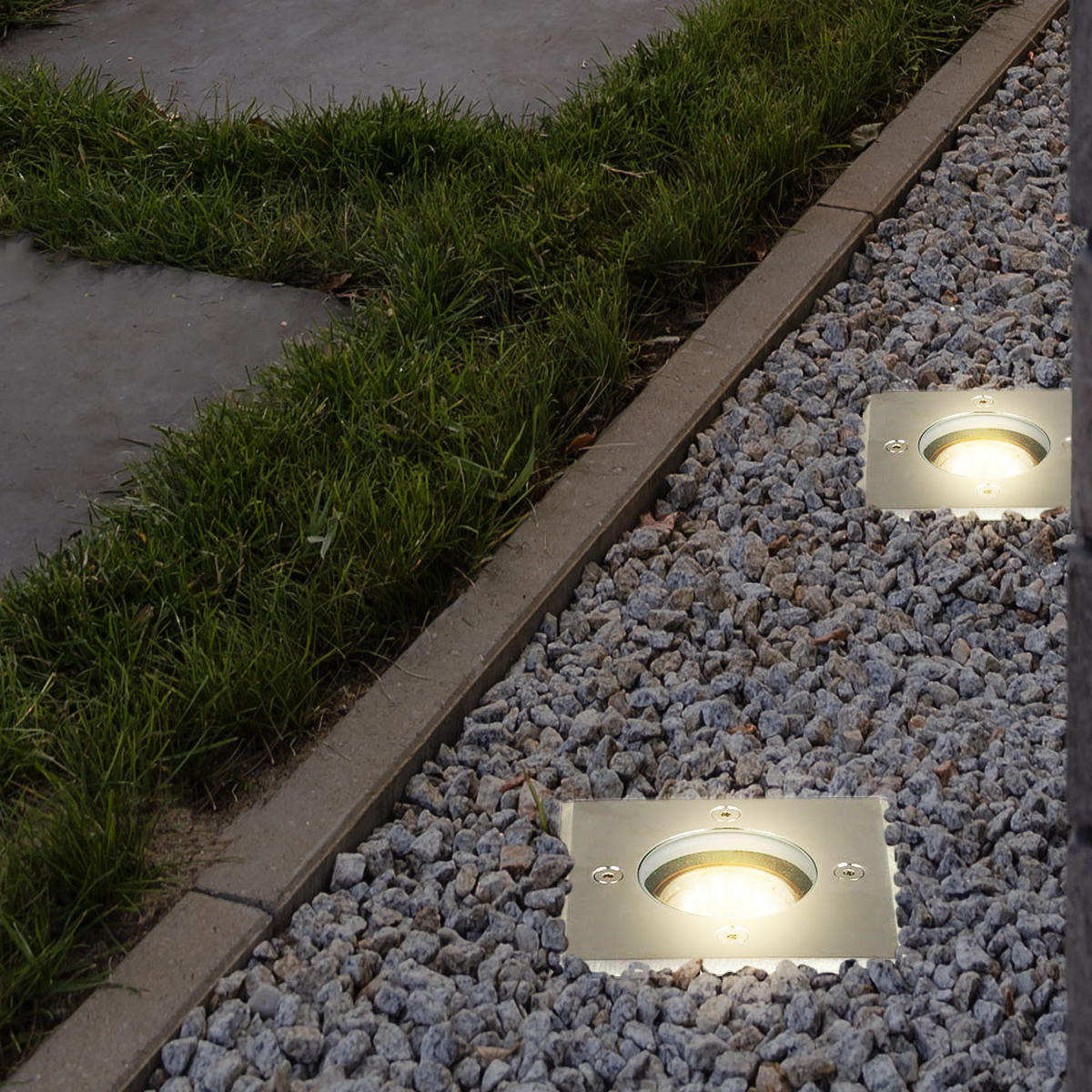 LED AUSSENLEUCHTE Edelstahl Silber 3er Set - Silberfarben, Metall (11/11/12cm)