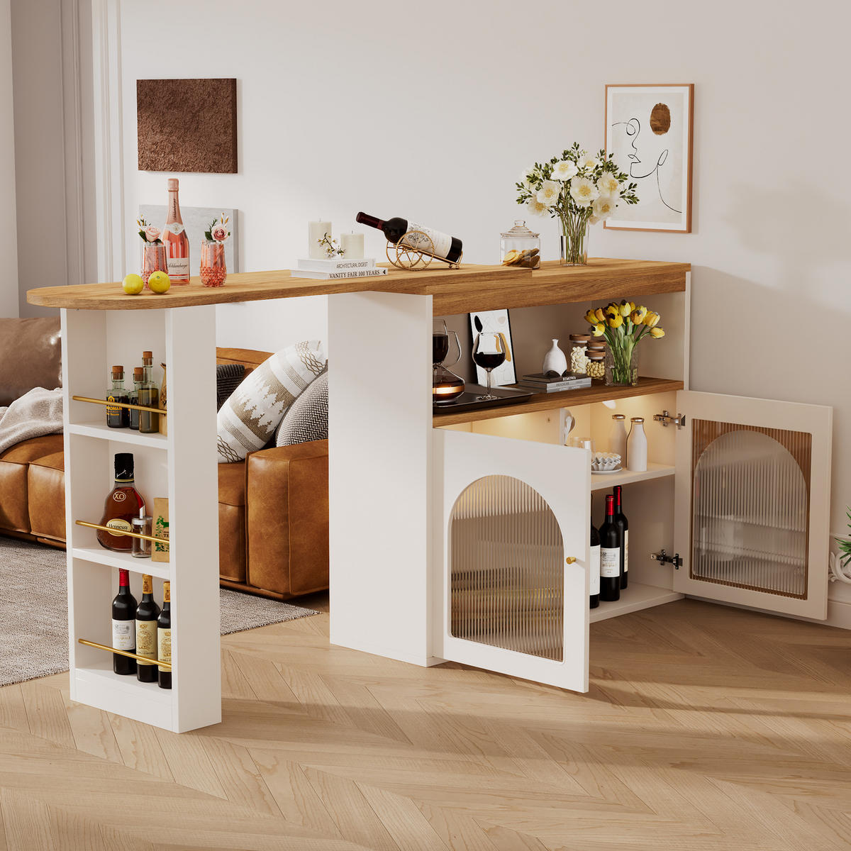 BARTISCH Weiß - Weiß, Holz (193/105/39cm) - Urban Meuble