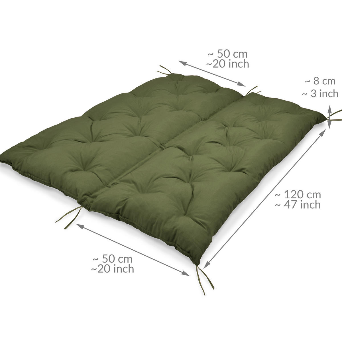 BANKAUFLAGE Flair BR 120x50cm Olivgrün - Olivgrün, Textil (50/120cm) - Beautissu 