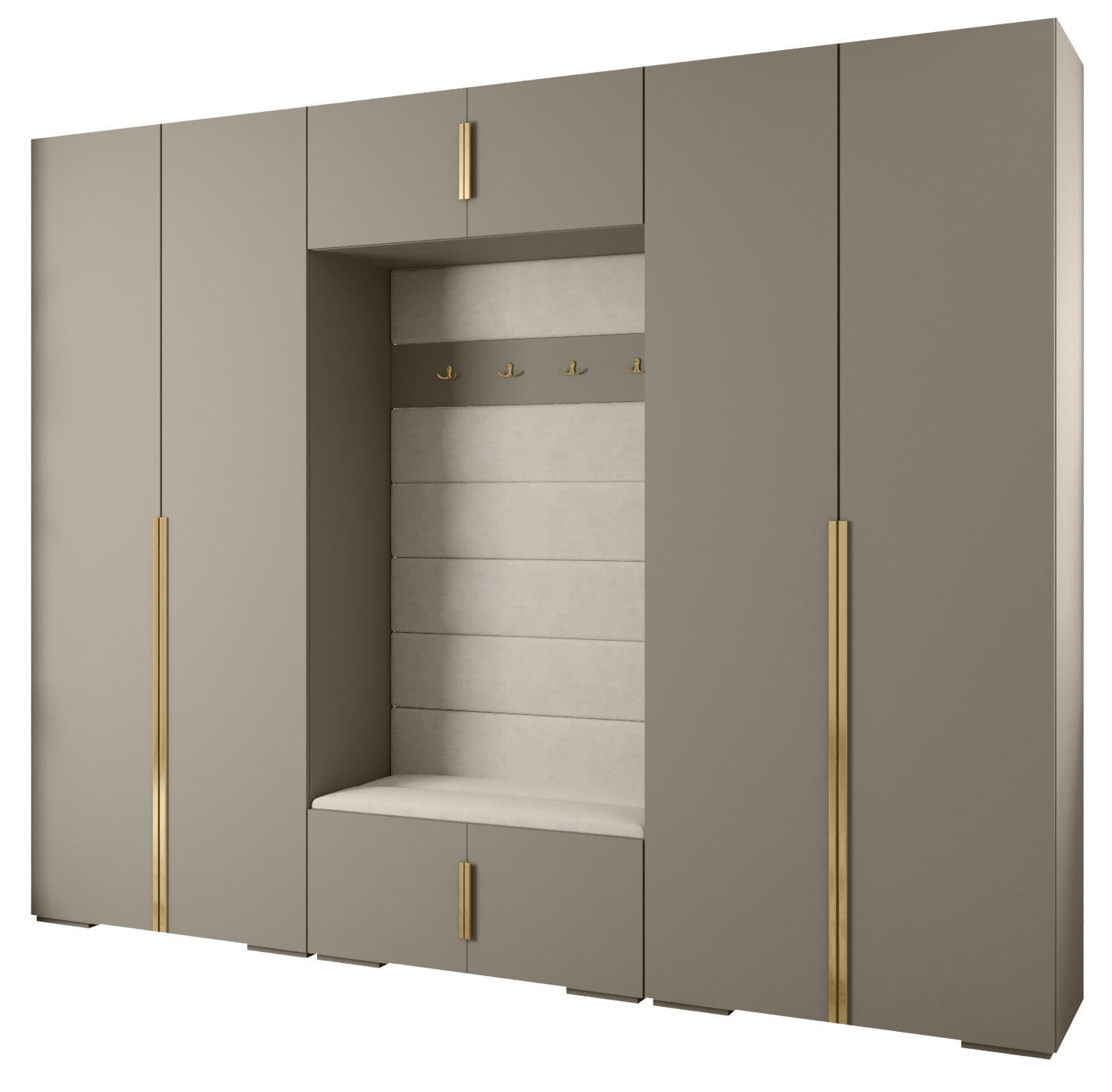 GARDEROBEN-SET 236,7/300/47 - Kaschmir/Goldfarben, Holz/Kunststoff (300/236.7/47cm) - Abiks Möbel