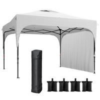 PAVILLON mit dreifach verstellbarer Höhe, 3x3m,weiß - Weiß, Metall (300/265/300cm) - Vallsero