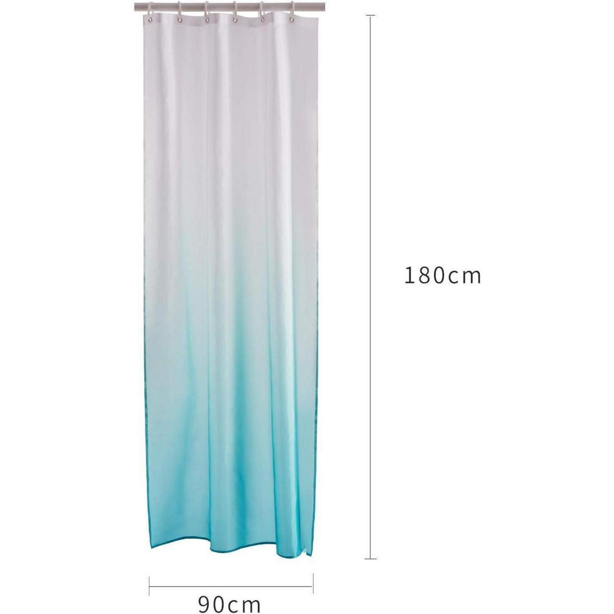 DUSCHVORHANG Textil Aquamarine 90 x 180 cm - Türkis, Textil (90/180cm)