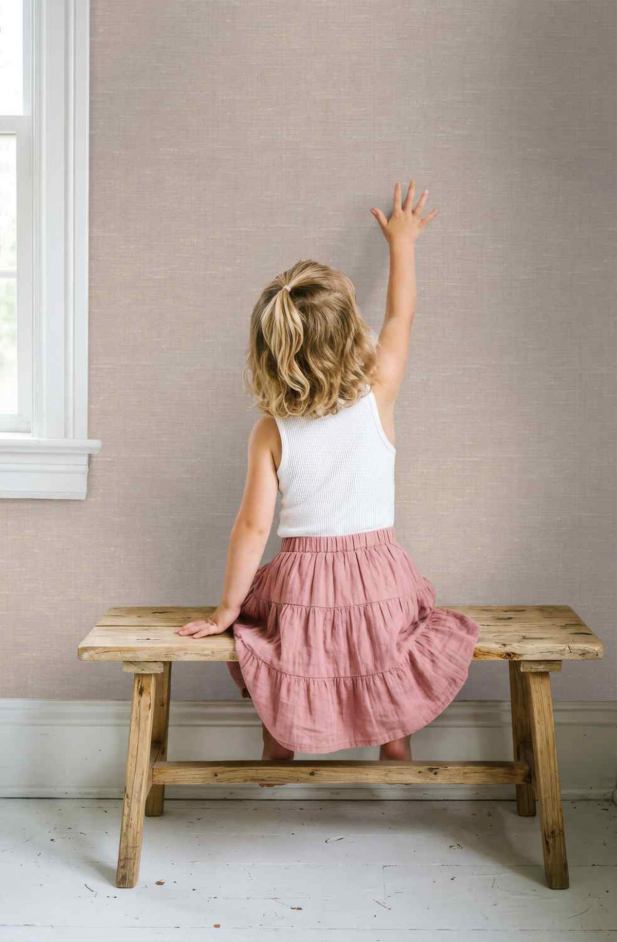 TAPETE Leinen-Optik 53 cm x 10.05 m - Pink, Papier (53/1000cm) - Origin Wallcoverings