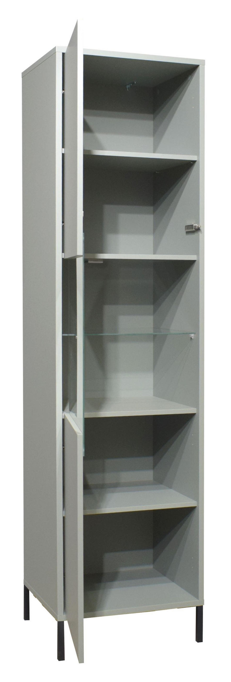 VITRINE Erna 51x45x197 Pinie Green matt Lack - Grün, Holzwerkstoff (51/197/45cm) - 58aufmkessel