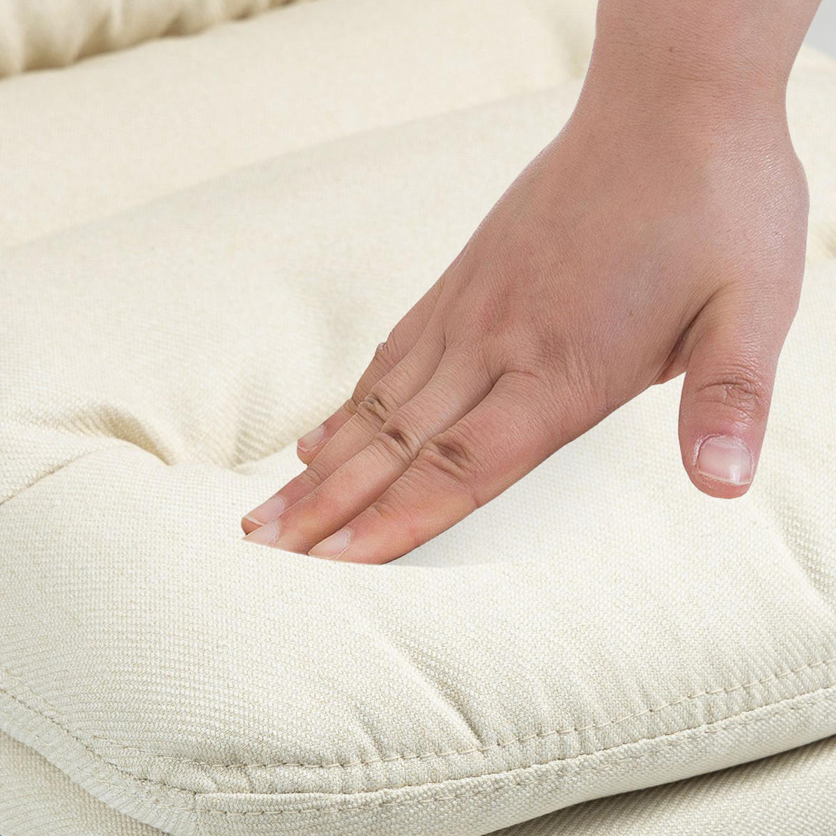 BARHOCKER Diamant Stoff weiß creme - Naturfarben/Weiß, Textil/Metall (42/116/56cm) - TPFLiving