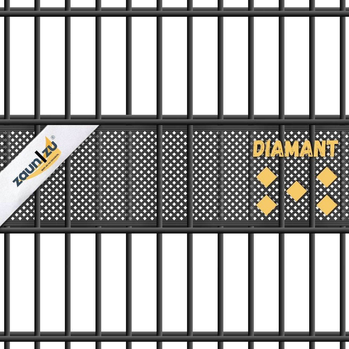 SICHTSCHUTZSTREIFEN Rille Gelocht Diamant Muster für Doppelstabmatten Tannengrün 26m - Dunkelgrün, Kunststoff (2600/19cm) - ZAUN|ZU