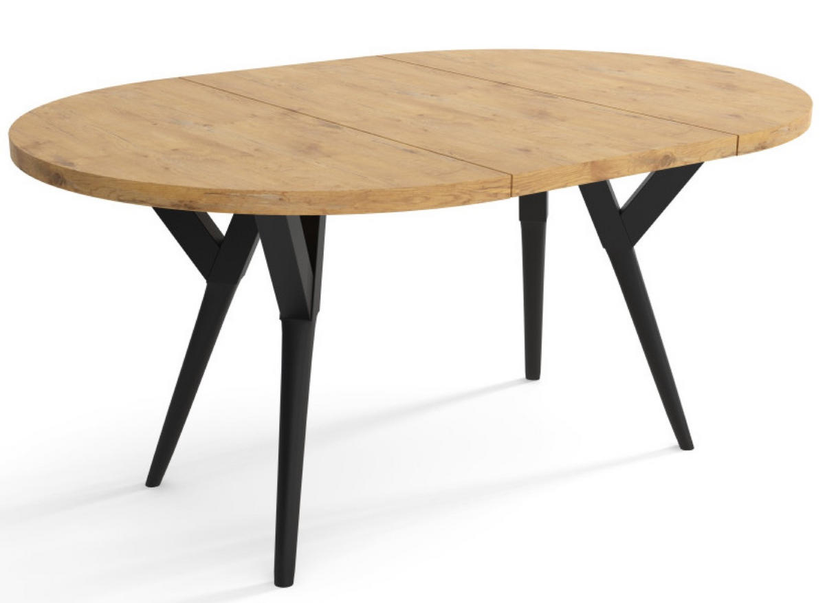 TISCH Schwarz Adi Ausziehbar - Schwarz, Holzwerkstoff (90/90/76cm) - Sepro Meble
