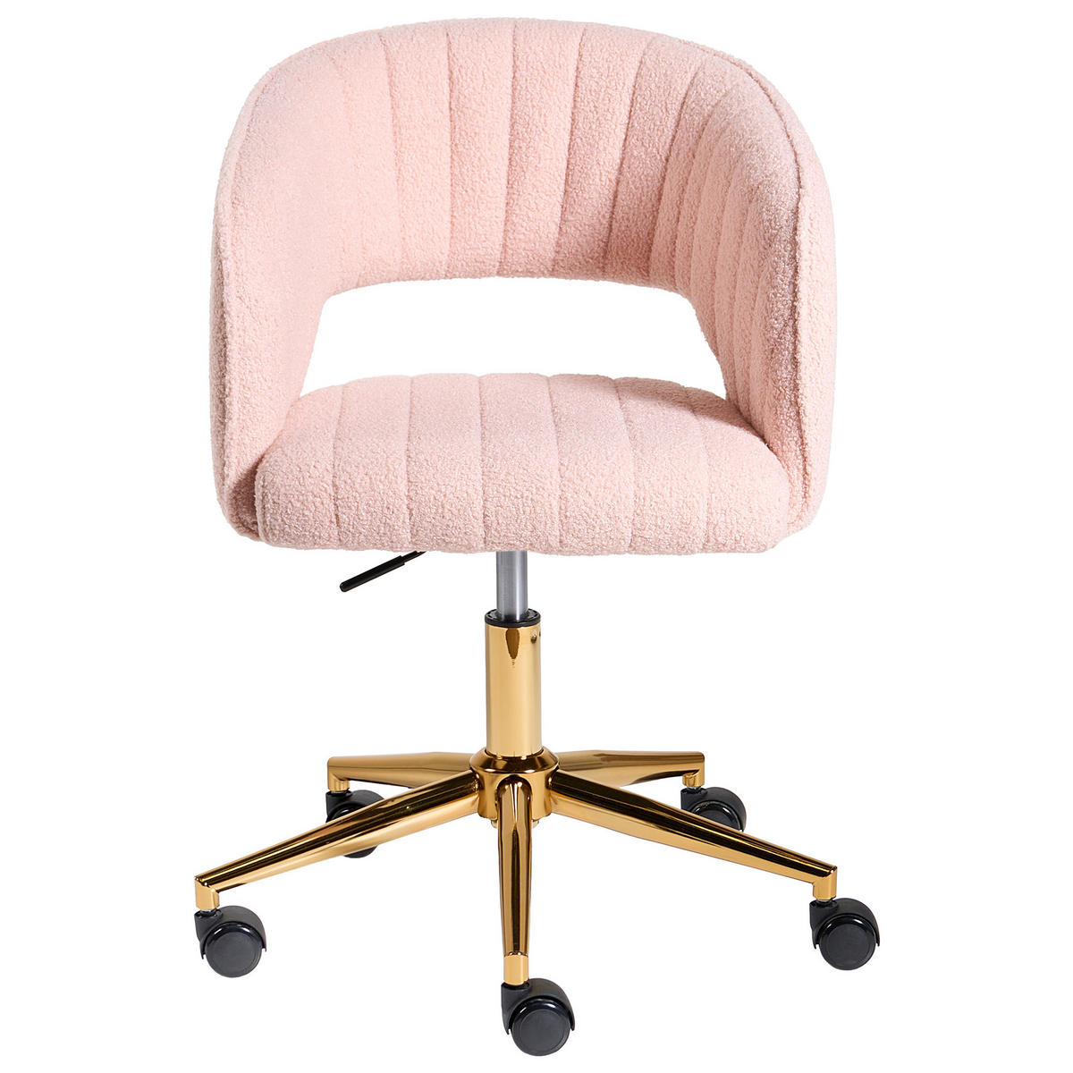 SCHREIBTISCHSTUHL Bouclé Pastellrosa Katonah - Pink, Textil (57/78/57cm) - Beliani
