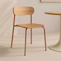 STUHL 2-tlg., Orange - Orange, Holz/Metall (52/78/46cm) - Oviala