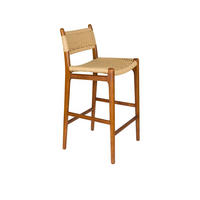 BARHOCKER Cecile Rückenlehne 67,5 cm Walnuss Braun - Braun, Holz (48/95.5/47cm) - Dutchbone