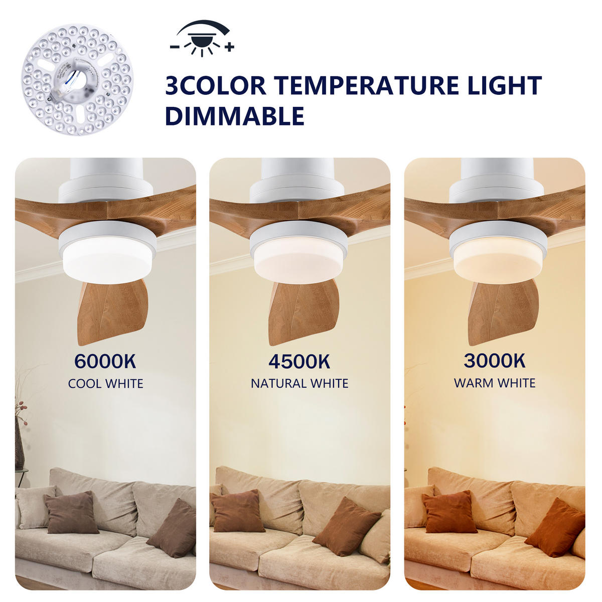 DECKENVENTILATOR DE-16243 52 Zoll mit Massivholzflügeln & Fernbedienung Naturholz - Naturfarben, Holz/Metall (132/132/37cm) - ComfortXL