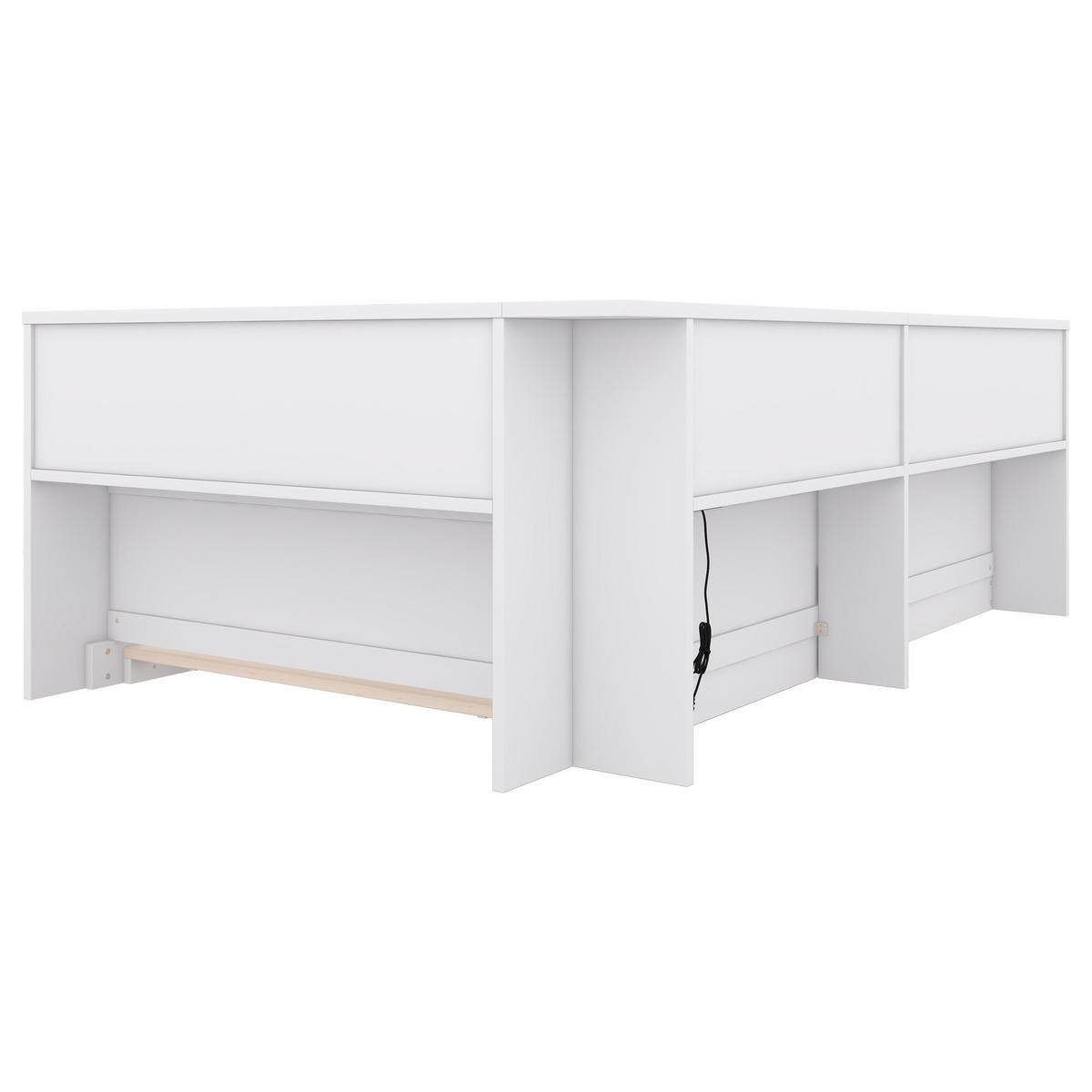 TAGEBETT 90x200cm Weiß Spanplatte Steckdose USB - Weiß, Holz (90/200cm) - FLIEKS