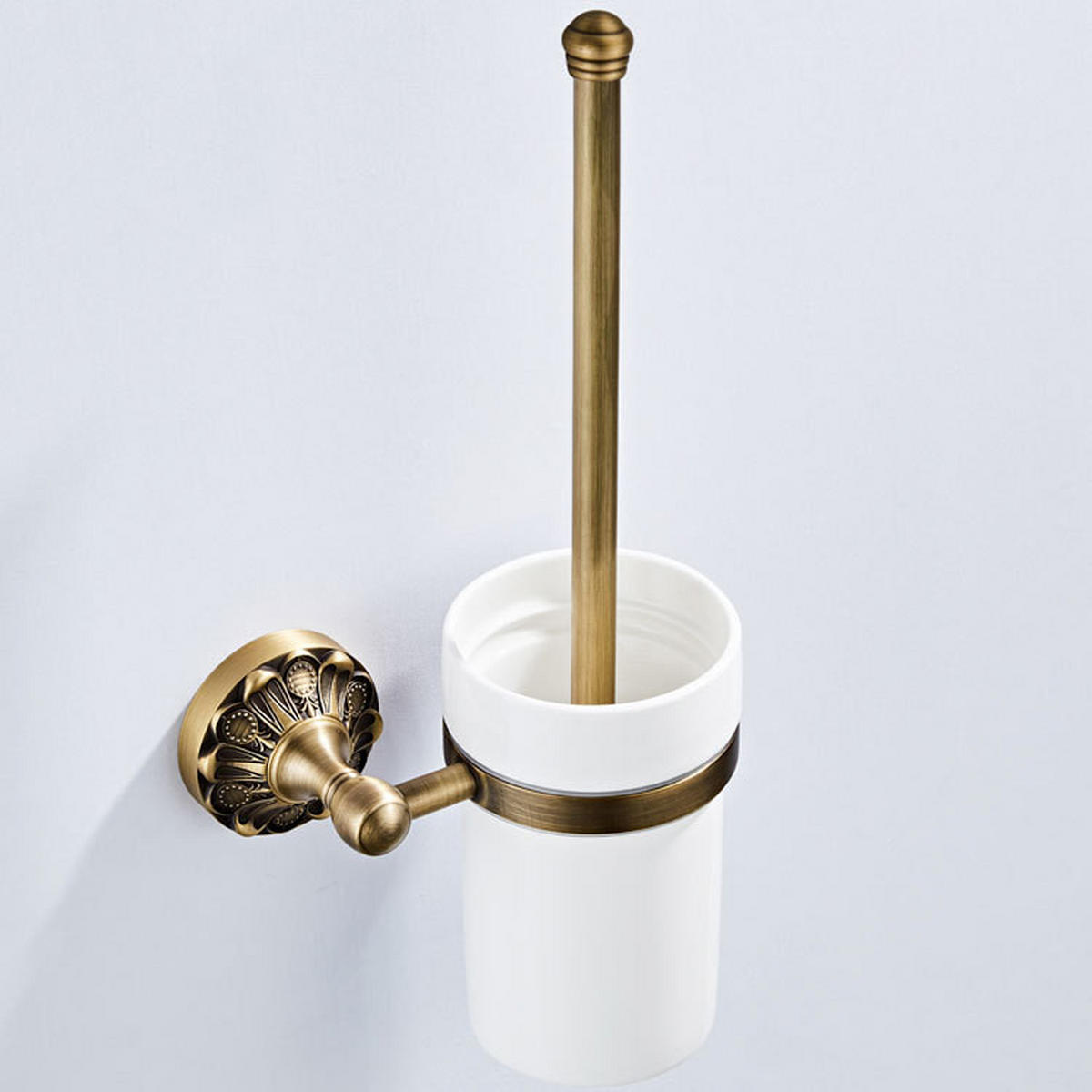 TOILETTENBÜRSTENHALTER – Vintage-Gold (16 x 10,5 x 36 cm) - Goldfarben, Metall (17/36.5/10.5cm)