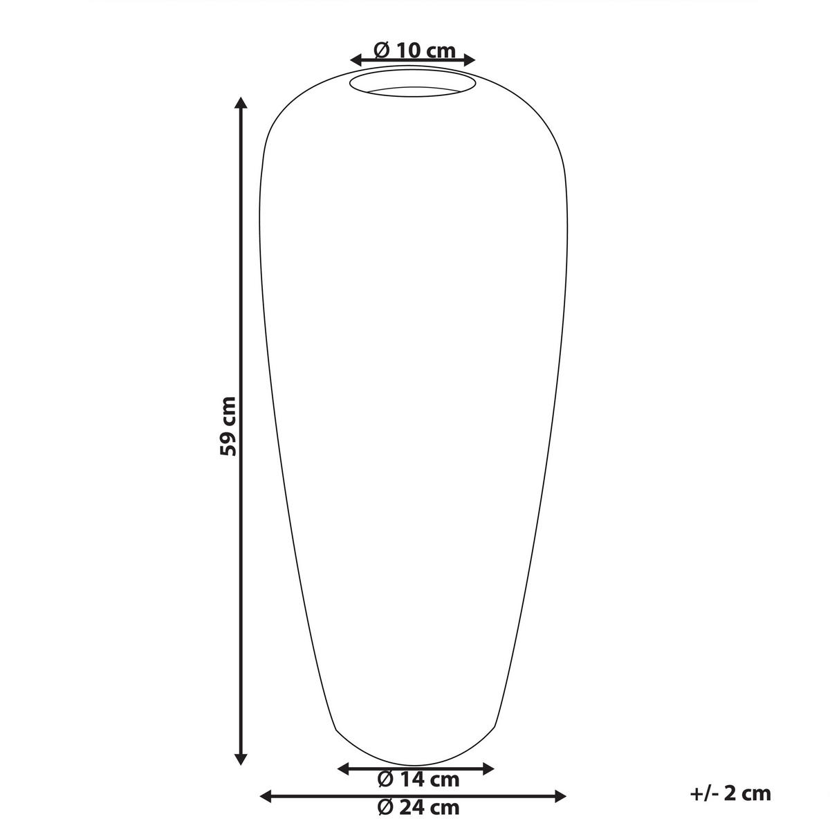 DEKOVASE Terrakotta braun Dojran - Braun, Stein (59cm) - Beliani