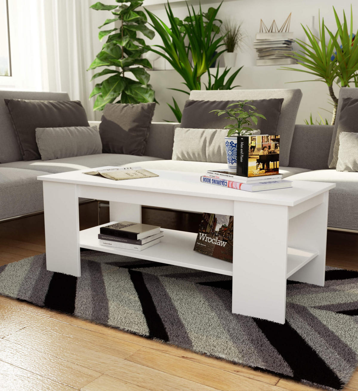 COUCHTISCH Weiß 45/120/50 - Weiß, Holzwerkstoff (50/120/45cm) - RAUMHIRSCH FURNITURE