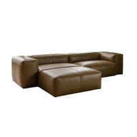 SOFA CELESTE Dunkelgrün Leder - Dunkelgrün/Schwarz, Leder/Kunststoff (302/114cm) - KAWOLA