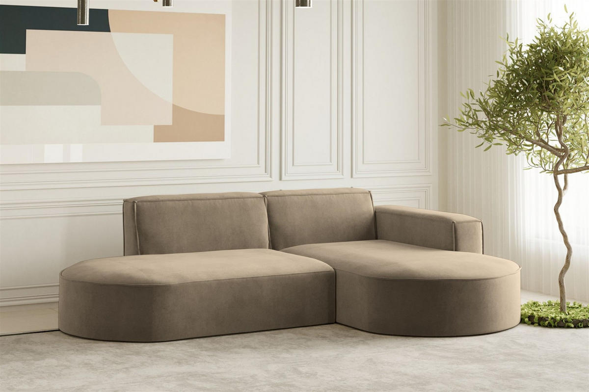 SOFASET Palma In Noel - Braun, Holzwerkstoff/Textil (236/78/165cm) - Fun Möbel