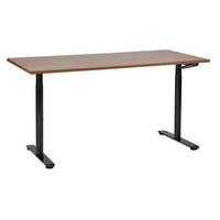 SCHREIBTISCH braunschwarz 160/72 cm manuell höhenverstellbar Destin IV - Dunkelbraun/Schwarz, Holz (72/160/74cm) - Beliani